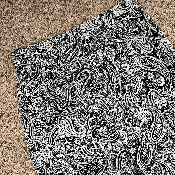 Kim Rogers petite small black and white paisley bolero pants elastic waist PS - Picture 2 of 3